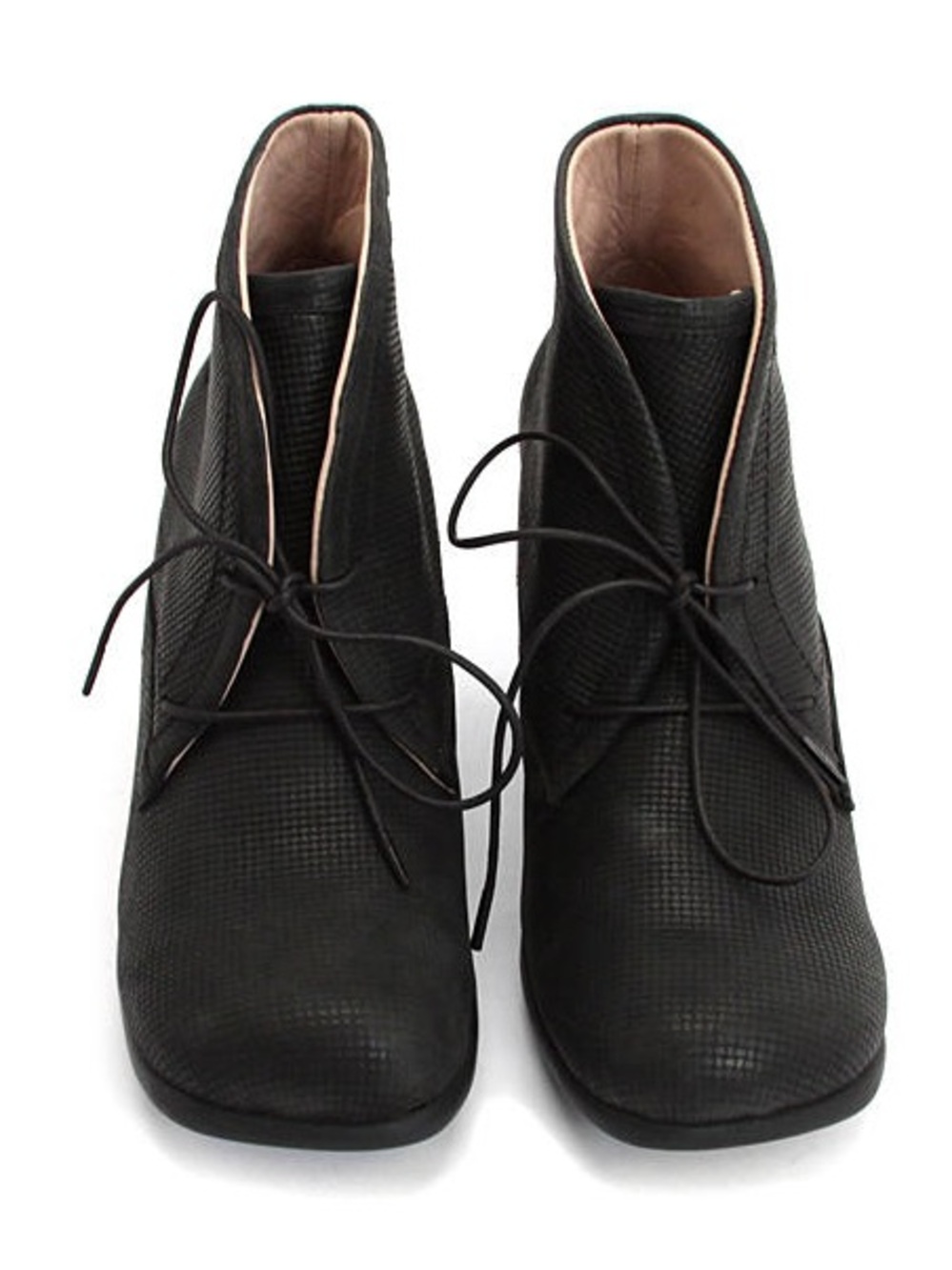 John Fluevog Black Perfect Splendid Lace-Up Textured Ankle Boots Women’s Sz 11 - Picture 3 of 12